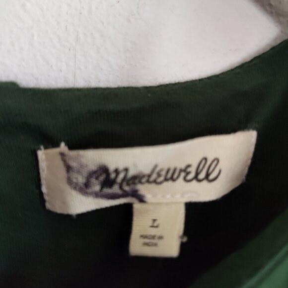 Ladies SZ L Madewell Summit Green Sleeveless Bubble Top - Picture 3 of 3